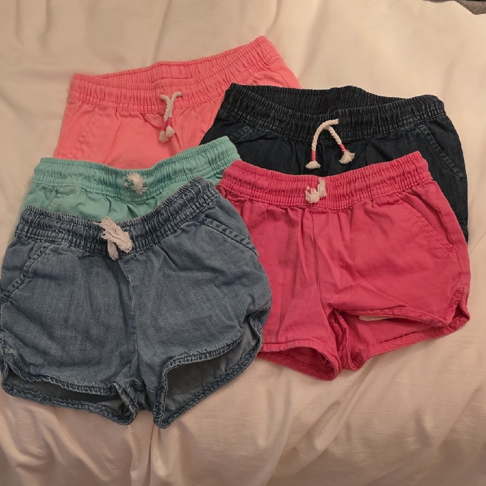 Jumping Beans Kids Shorts - Pink X 2, Blue X3 3, And Coral (5 Pairs)